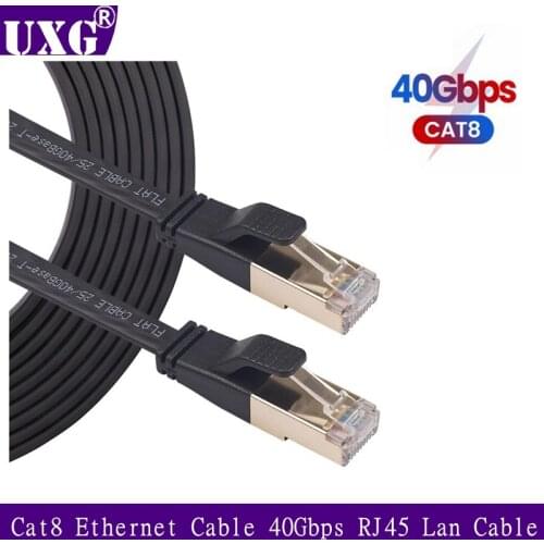 10m 20m Ethernet Cable Cat8 40Gbps Flat Network Cable High Speed Cat8 U/FTP for Laptop PC Router PS 4 Lan Patch Cord Cable RJ45