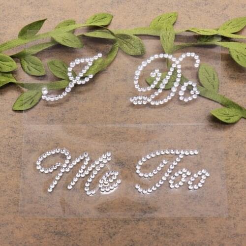 2pcs/Set Rhinestone I Do Me Too Personalised Wedding Shoes Decal Vinyl Novelty Cute Stickers Bachelor Theme Party Sticker