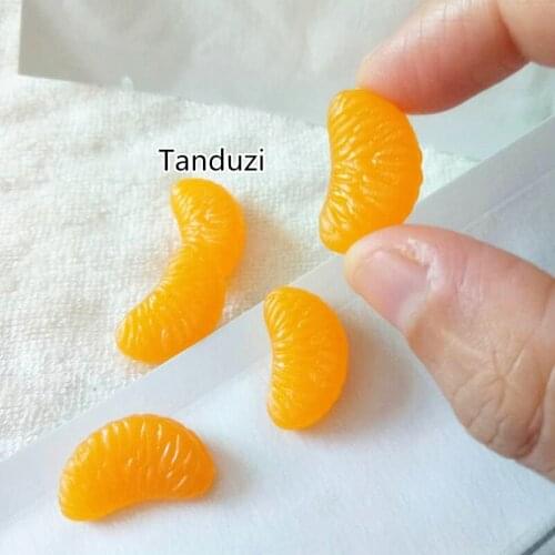 20PCS Plastic Miniaturas Fake Orange Miniature Kawaii Simulation Fruit Mini Fake Food Simulation Orange PVC DIY Deco Parts