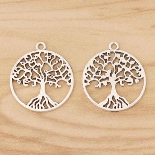 20 Pieces Tibetan Silver Life Tree Charms Pendants Beads for Bracelet Necklace Jewellery Making Accessories 29x25mm