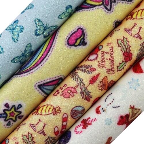 30cmx134cm Roll Printed Animal Fine Shiny Glitter Fabric Leather For Bow Earrings Home Decoration Boxes Bag DIY CN124