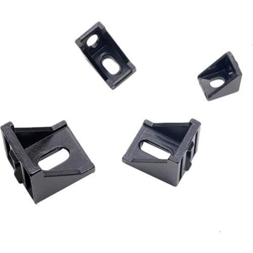 5pcs/10pcs 2020 Corner Bracket Fitting Black Angle Aluminum Connector 2028 3030 4040 for Industrial Aluminum Profile