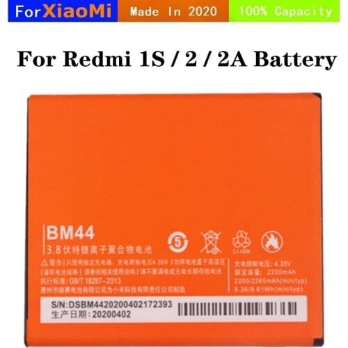 2020 BM44 Battery For Xiaomi Redmi Hongmi 1S / 2 / 2A Smartphone Battery 2200mAh High Capacity Phone Replacement Batteries