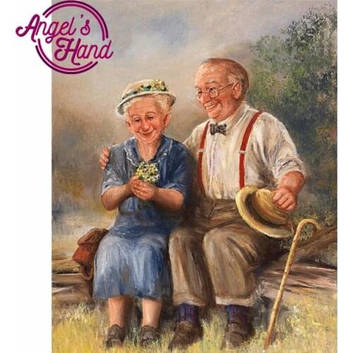 Wild old couple Craft Needlework 5D Diy Diamond Painting Full area drill Diamond Embroidery Square round Mosaic Picture