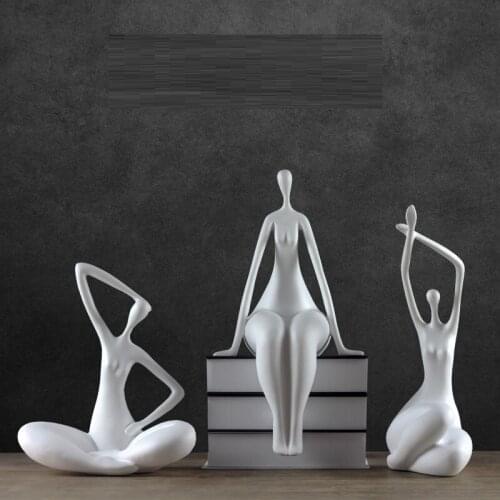 WHITE/BLACK MODERN SIMPLE ABSTRACT FEMALE CHARACTERS SCULPTURE HOME DECORATIONS CRAFTS ORNAMENTS PATTERN L3151