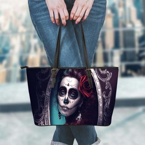 FORUDESIGNS Gothic Girls Skull Brand Designer Womens Handbags Fashion Cross Body Shoulder Bag for Teen Girls Beach Shopping Bag