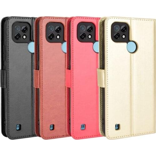 Wallet PU Leather For Realme C11 C21y C20 C21 C20A C12 C15 C25 Case Book Stand Flip Card Protective Narzo 20 Q3 pro 30 30A Cover