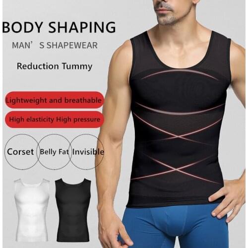 Men Gynecomastia Shapers Belly Fat Reduction Tummy Tuck Waist Trainer Slimming Corset Compression Vest Posture Shapewear