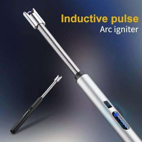 Electric Arc BBQ Lighter USB Windproof Flameless Plasma Ignition Long Kitchen Lighters Gas Lighter For Candle Gas Stove