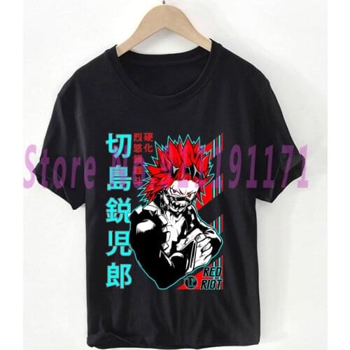 Aesthetics Eijiro Kirishima t shirt Unisex Harajuku Cool eyes T-shirt Anime graphic black Tops 100% Cotton clothes Pluse Size
