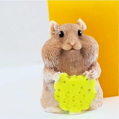 Cute Hamster Mold Food Grade Mould Silicone Molds Mold Mould Silicone Soaps Molds Aroma Stone for Soap Animal PRZY 54125