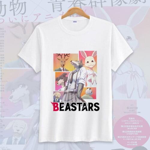 Anime BEASTARS cute summer short sleeve tops tees casual big size funny couple students T-shirt