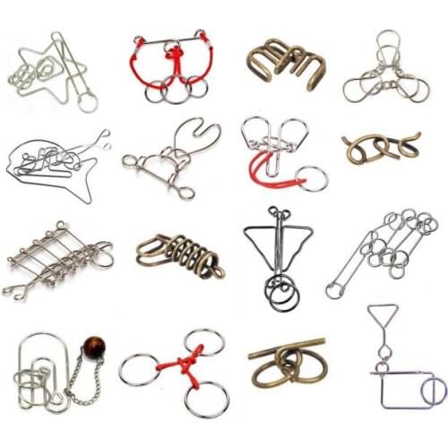 IQ Metal Wire Puzzle Magic Brain Teaser Rings Rope Puzzles Game for Adults Children