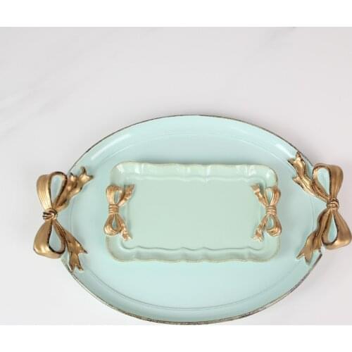 Northern European-Style Creative Home Resin Cake Tray Bowl Dish & Plate Bow Family Supplies Craft Gift Storage Tray