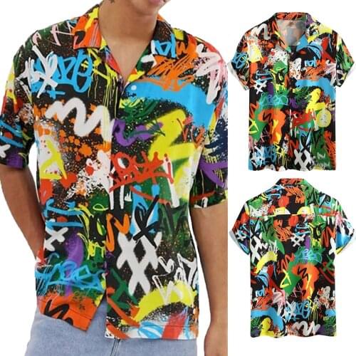 Summer Hot Sell Mens Beach Shirt Cardigan Short Sleeve Hawaiian Beach Flower Shirt Mens Shirt Floral Loose Casual Shirts