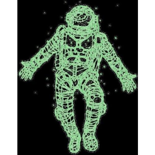 Fashion DIY Luminous Astronaut Iron On Transfers For Clothes Stripes Thermal Heat Transfer Jacket Punk Metal Patch