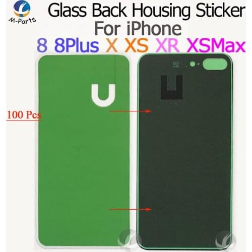 100pcs / Lot Back Cover Sticker For iPhone 8 8P Plus X XS XR Max 11 Pro SE2 SE 2020 12 Mini Pro Housing Lid Double Adhesive