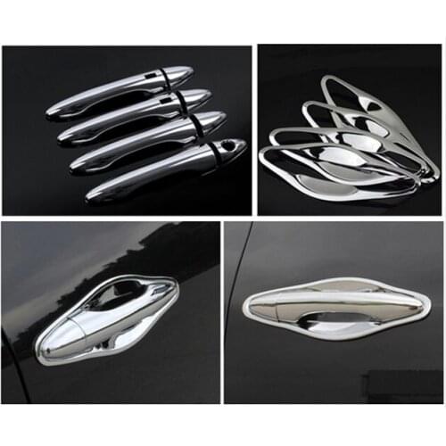 New Chrome Car Door Handle Cover + Car Bowl Trim with Smart Entry Buttons For Hyundai IX35 Tucson 2009-2013 2014