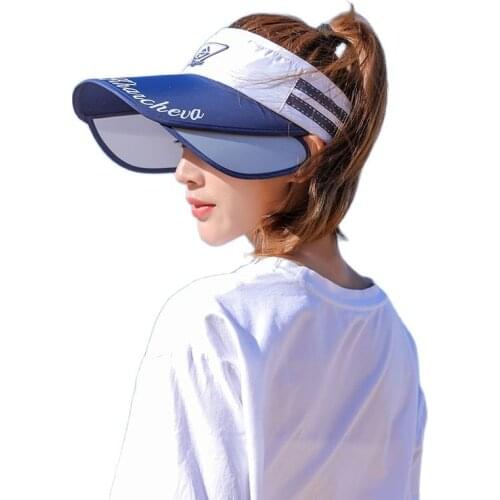 New Sports Female Summer Outdoor Sun Hat Stretchable Empty Top Sun Visor Hats UV Hat Large Brim Sun hat