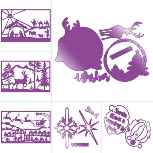 Christmas Trees Reindeer Jesus Scenery Embellishment Metal Cutting Dies Stencil DIY Scrapbooking 2020 Die Cut NEW