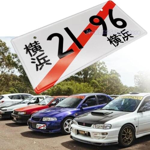 New 165mm*33mm Japanese License Plate Reflective JDM RACING 21-96 White Japan Aluminum Auto Tag Customized Personalized Plate