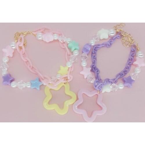 Origional Lolita Lolita Bracelet Japanese-Style Soft Sister Sweet Hand-Made Small AP Plastic Sheet
