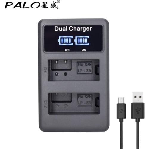 PALO LP-E8 LPE8 LP E8 LCD Display USB camera Battery Charger for Canon EOS 550D 600D 650D 700D Rebel T2i T3i T4i T5i Kiss X4 X5