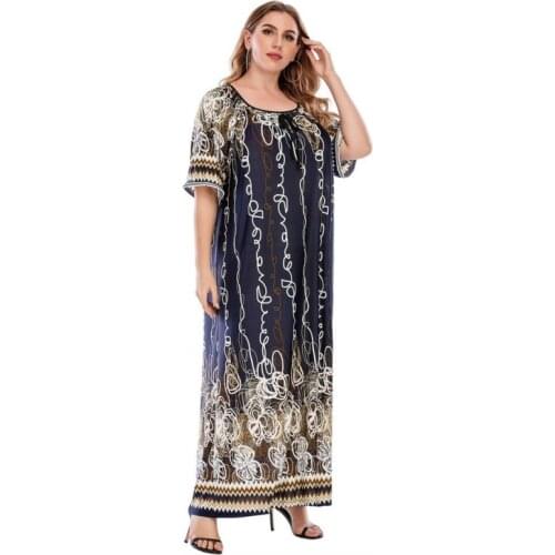 Graffiti Large Size Short Sleeve Dress Loose Fat Ice Silk Dress 250 Catties Can Wear The New Summer Fashion Casual Home Clothes