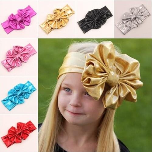 Baby Girl Hair Accesories Girls Birthday Crown Girl Kid Stretch Bowknot Elastic Hairband Headband Baby Knot Head Wrap Headwear