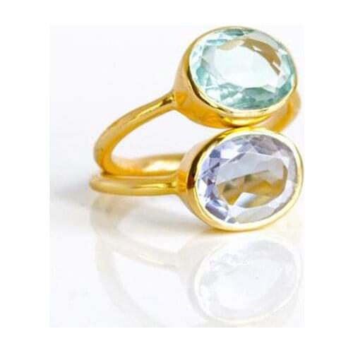 Simple Ladies 2pcs Gold Set Ladies Ring Fashion Simple Zircon 925 Silver Jewelry Engagement Wedding Couple Ring