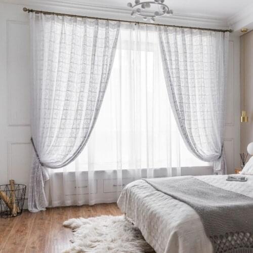 Hot Selling Transparent Retro Hollow Curtain Art Crocheted Country Hook Tube Installation Window Cloth Holiday Gift