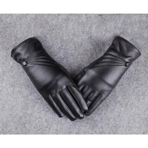 Luxurious Non-slip gloves Women Girl Leather Winter Super Warm Gloves Cashmere Winter Full finger Gloves guantes tacticos