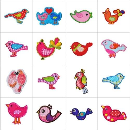 Pretty Bird Chicks Planet Things Iron on Patches for Clothing Embroidery Sewing Badge Stripe on Clothes Cute DIY Sequin Applique