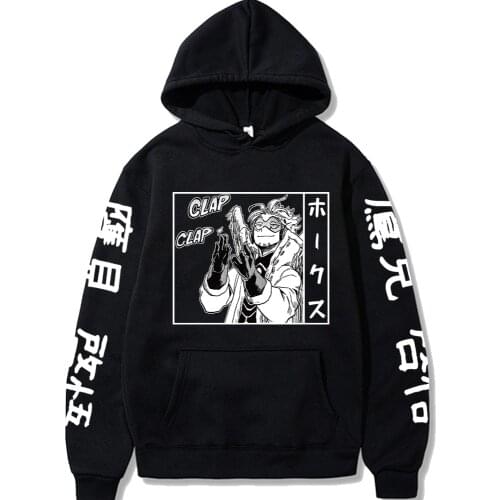 2020 NEW My Hero Academia Hoodies Men Women Hip Hop Sweatshirt Anime Hawks Black Hoodies Tops Clothes