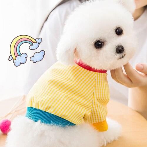 Contrasting color stitching thin puppy clothes Teddy than panda spring and summer pet small dog spring and autumn top