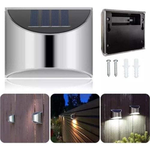 Solar Lights Solar Step Lights Outdoor Waterproof LED Solar Stair Fence Lamp Decoration for Patio Pathway Stairs Garden Yard