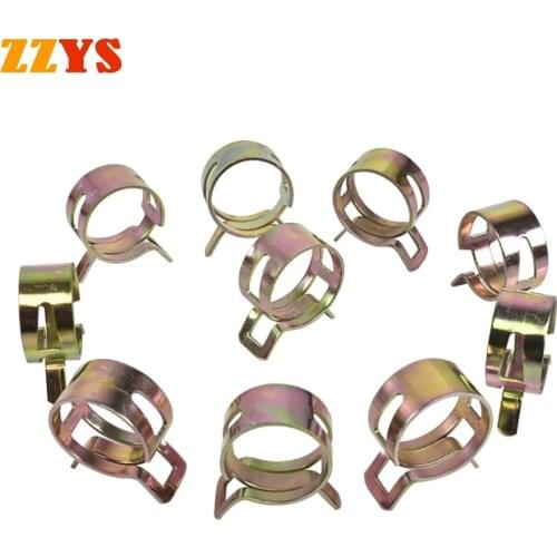 10x 6mm 8mm 10mm 12.5mm 13mm 14mm 15mm 16mm 18mm 20mm 22mm Universal Optional Clamp Fuel Hose Clips Silicone Pipe Clamp Reusable