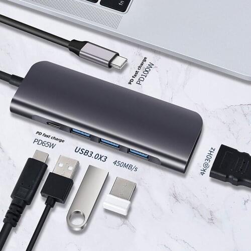 USB Type-C To HDMI-Compatible PD USB 3.0 Hub USB C Type-C 5 In1 Hub HD 4K Splitter PD Charging Data Transmitter For Macbook Ipad