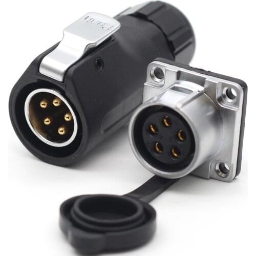 XHP20, Solar Energy Waterproof Connector 5 Pin Power Cable Circular Industrial Male Plug Female socket IP67