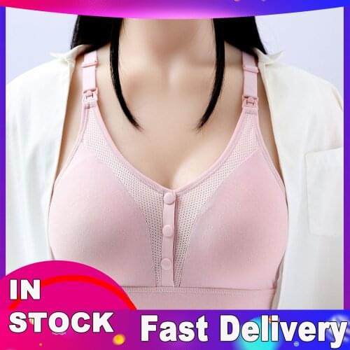 4# Womens Bra Maternity Bra Front Open Breast-feeding Bra Solid Color Button Underwear Nursing Bras Одежда Для Беременных