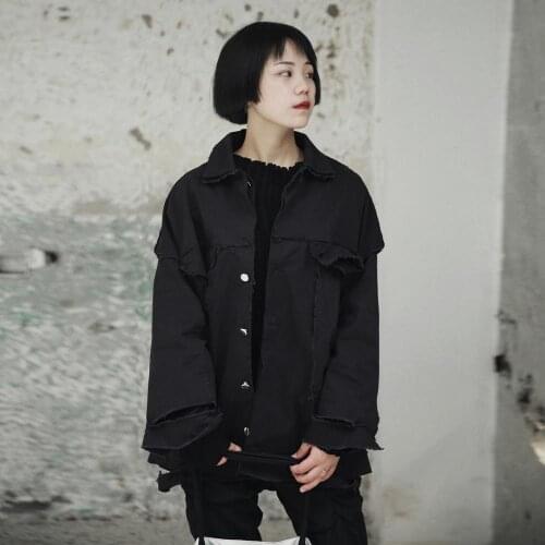 Owen seak Women Cotton Coats Jackets Gothic Style Clothing Autumn Dust Women Coats Windbreaker Black Jacket