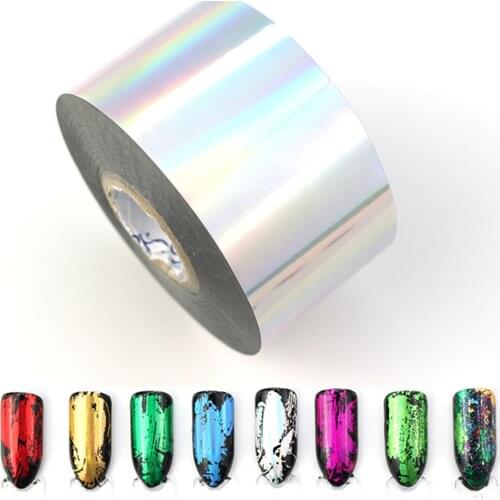 1 Roll Holographic Rainbow Nail Foils 120m Transfer Sticker Star Colorful Laser Wrap Metallic Starry Shimmer Decals 3D Nail Art
