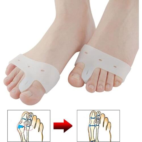 2pcs=1pair Silicone Toe Straightener Corrector Toe Separator Foot Care Fingers Separators Pain Relief Hallux Valgus Protector