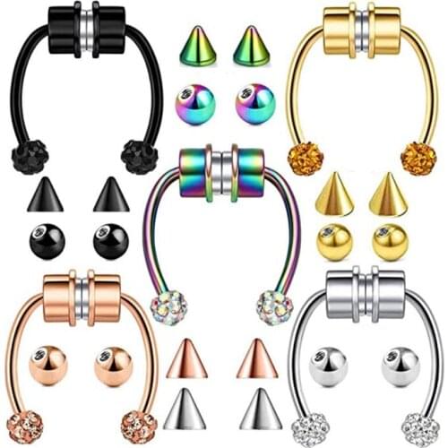 2021 Magnetic Magnet Septum Piercing Fake Nose Ring Alloy Nose Piercing Hoop Septum Ring For Women септум на магните