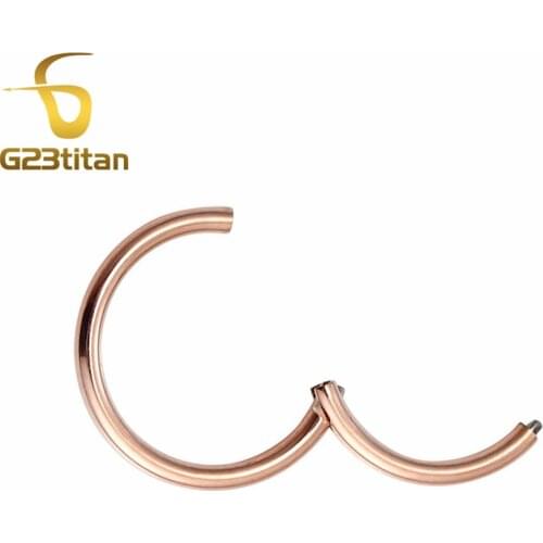 G23titan 14G 1.6mm Openable Segment Hinged Rings for Septum Nose Ear Nipple Lip Piercing Common Body Jewelry