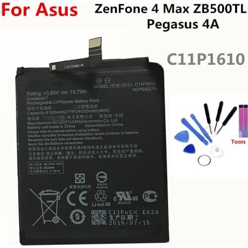 C11P1610 battery For ASUS Zenfone 4 Max Pegasus 4A ZB500TL X00KD 4100mAh lithium battery li-ion polymer battery High capacit