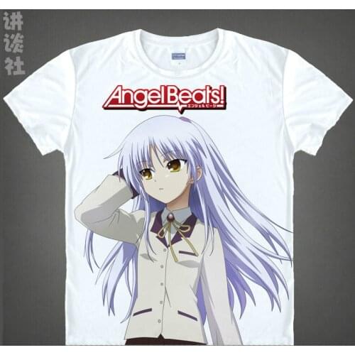 Angel Beats anime t-shirt anime Yuzuru Otonashi cotton Kanade Tachibana Cosplay christmas halloween coolprint shirts