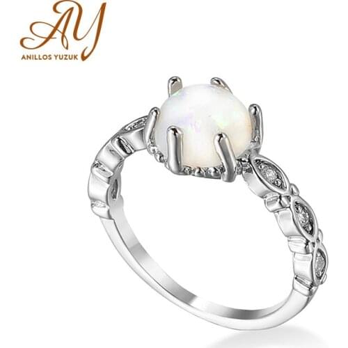 Anillos Yuzuk White Opal Egg Shape 925 Jewelry Wedding Bands Trendy Anniversary Rings Fine Jewelry Wholesale Drop Shiping