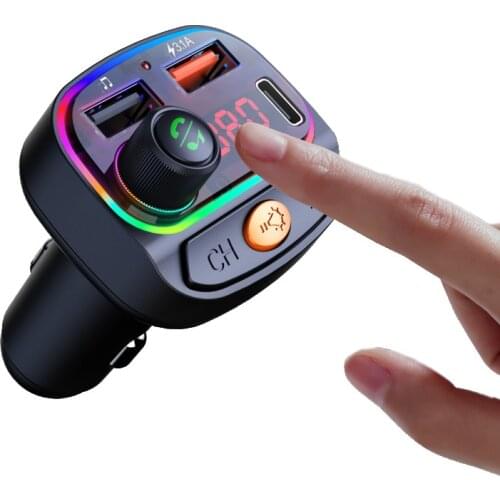 Car Bluetooth Receiver Colorful Atmosphere Light U Disk Music Car MP3 Player Hands-free Phone Car Charger for Trucks