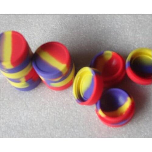 Free Shippping Silicone Container Nonsolid Wax Dry Herb Jars Dab Round Shape for Dry Herb Oil Wax Vaporizer E Cigarette